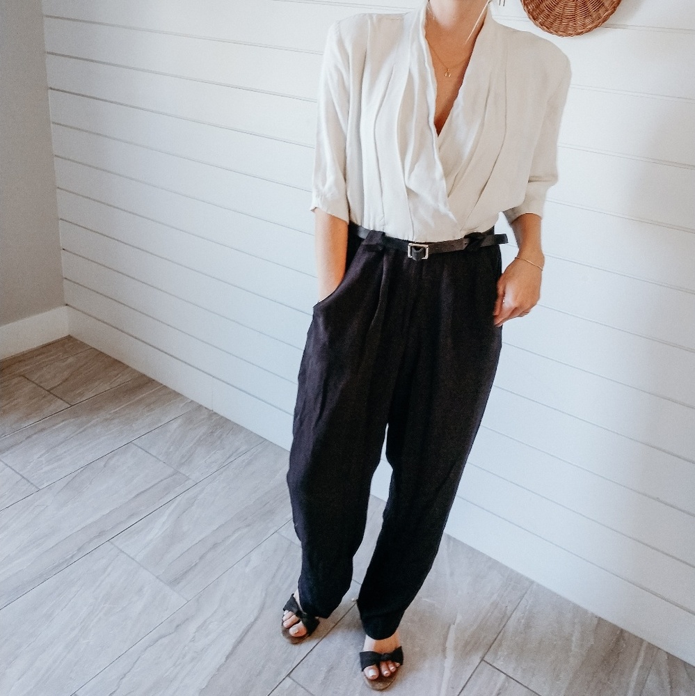 Elegant Black and White Jumpsuit
